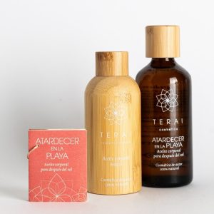 Aceite corporal calmante 50 ml | 100 ml Terai: ATARDECER EN LA PLAYA - Cosmética natural