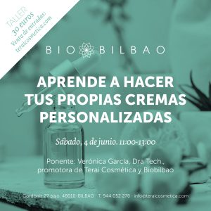 Taller de cosmetica natural en Bilbao