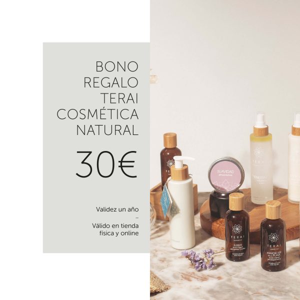 bono regalo de Terai cosmética natural para usar en tienda física en Bilbao o en tienda online