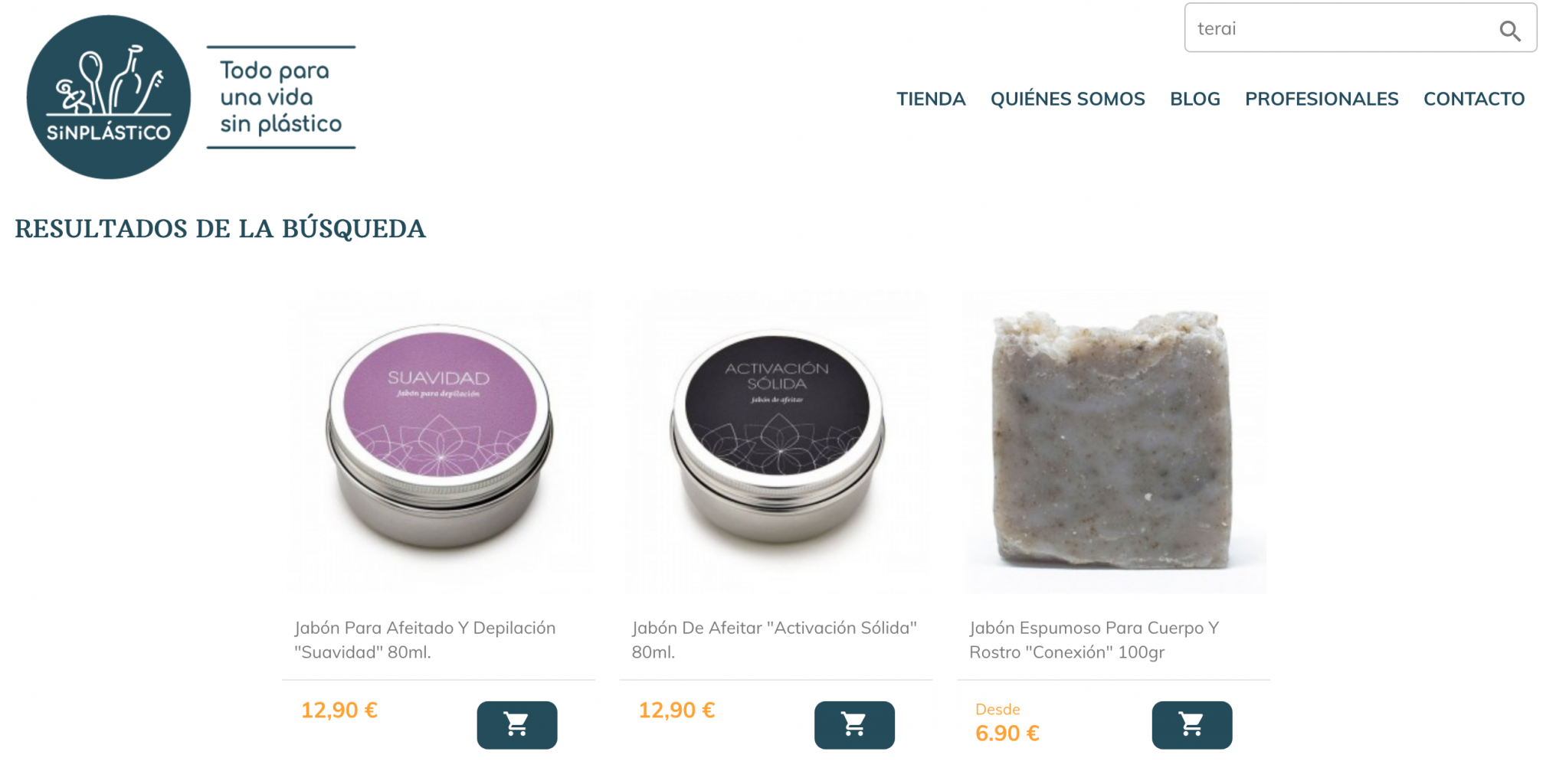 terai cosmética natural es un producto artesanal y está de venta en tienda online y tienda física en Bilbao. Apostamos por un mundo sin plático